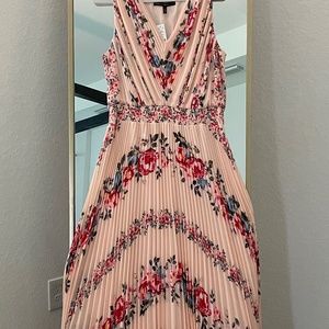 White House Black Market pink floral dress size 14
